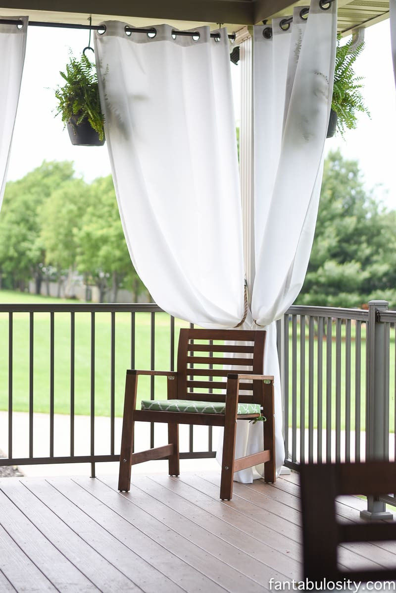 DIY Outdoor Curtains For Patio
 DIY Patio Curtain Tie Backs for $5 00 Rustic Nautical