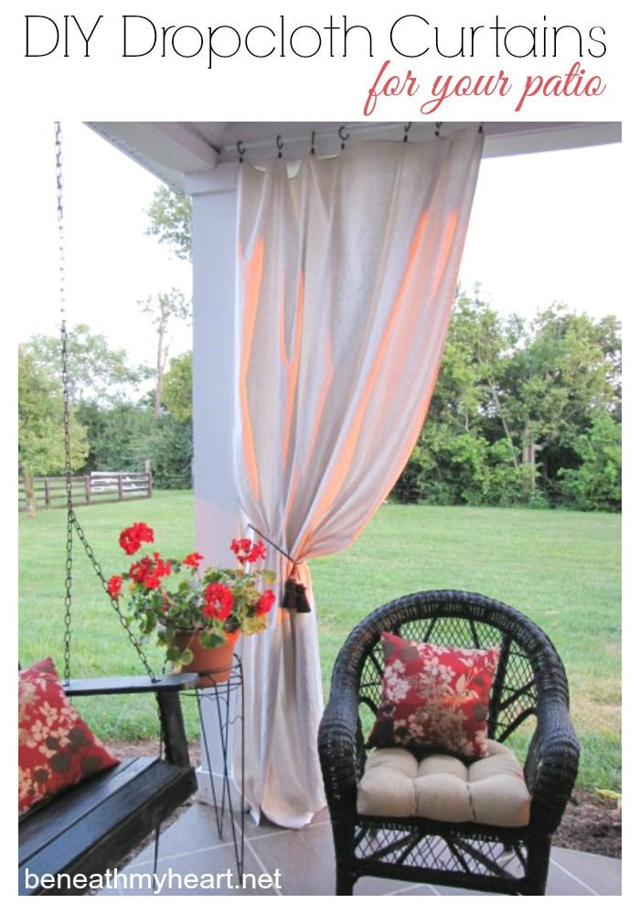 DIY Outdoor Curtains For Patio
 Drop Cloth Curtains for my Patio