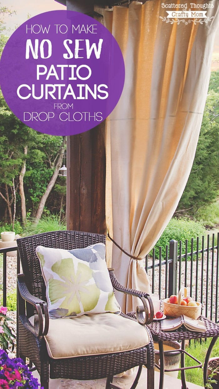 DIY Outdoor Curtains For Patio
 DIY Patio Curtains from Drop Cloths with no sewing