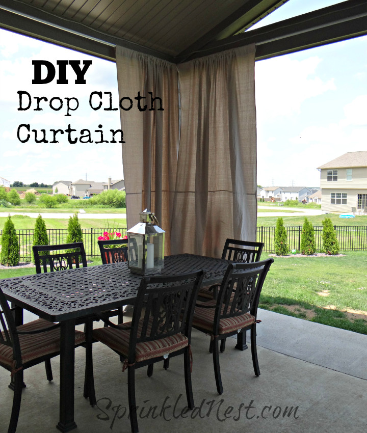 DIY Outdoor Curtains
 Drop Cloth Outdoor Curtains Sprinkled Nest