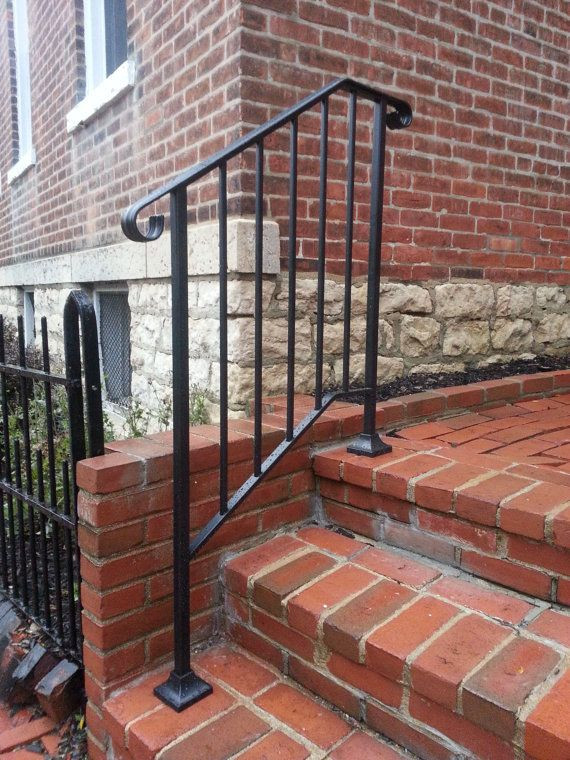 DIY Outdoor Handrail
 Hand Made Wrought Iron Picket2 Style Handrail for Steps
