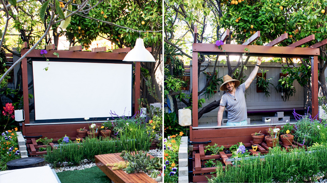 DIY Outdoor Movie Screen
 Show Thyme How to Build an Outdoor Theater in Your Garden