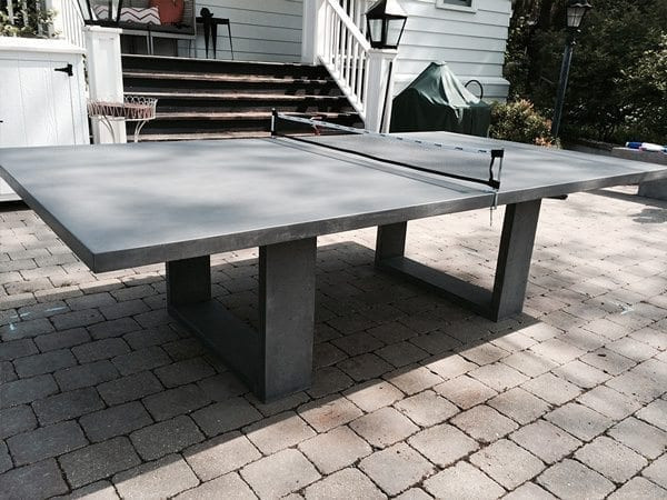 DIY Outdoor Ping Pong Table
 Grey Concrete Ping Pong Table
