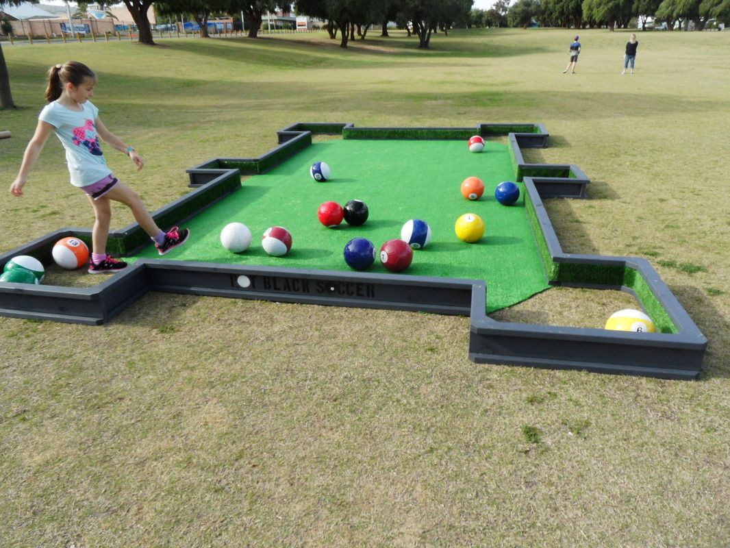 DIY Outdoor Pool Table
 Pool table soccer for the kids Fun idea