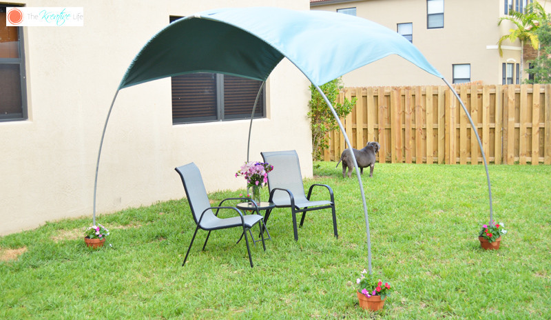 DIY Outdoor Shade Canopy
 Quick and Easy DIY Backyard Sunshade The Kreative Life
