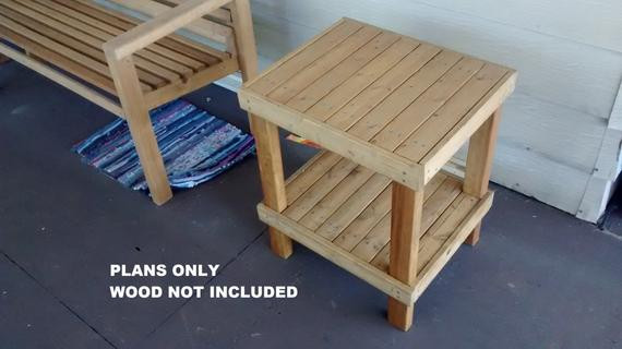 DIY Outdoor Side Tables
 DIY Patio End Table PLANS Outdoor Garden Furniture