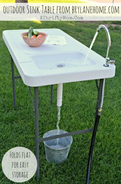 DIY Outdoor Sink
 Outdoor Sink Table Review and Giveaway from BrylaneHome