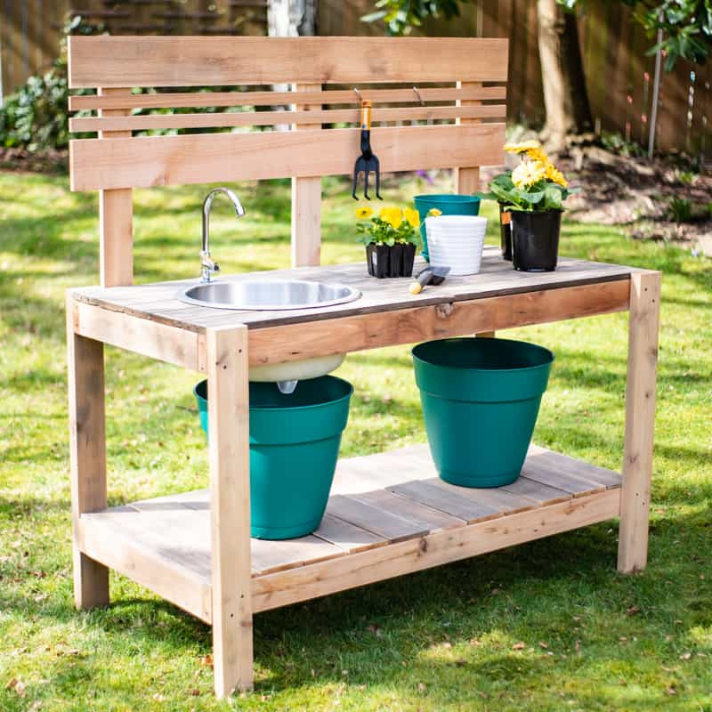 DIY Outdoor Sink
 DIY Potting Bench with Sink The Handyman s Daughter