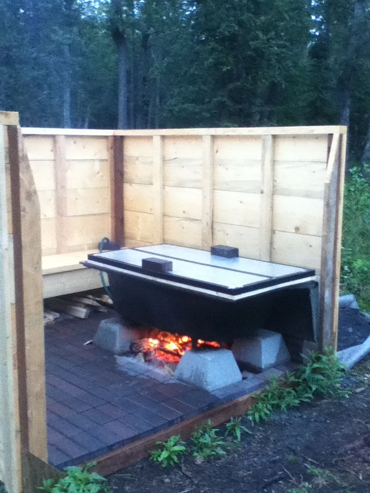 DIY Outdoor Soaking Tub
 16 best wood fired hot tub images on Pinterest