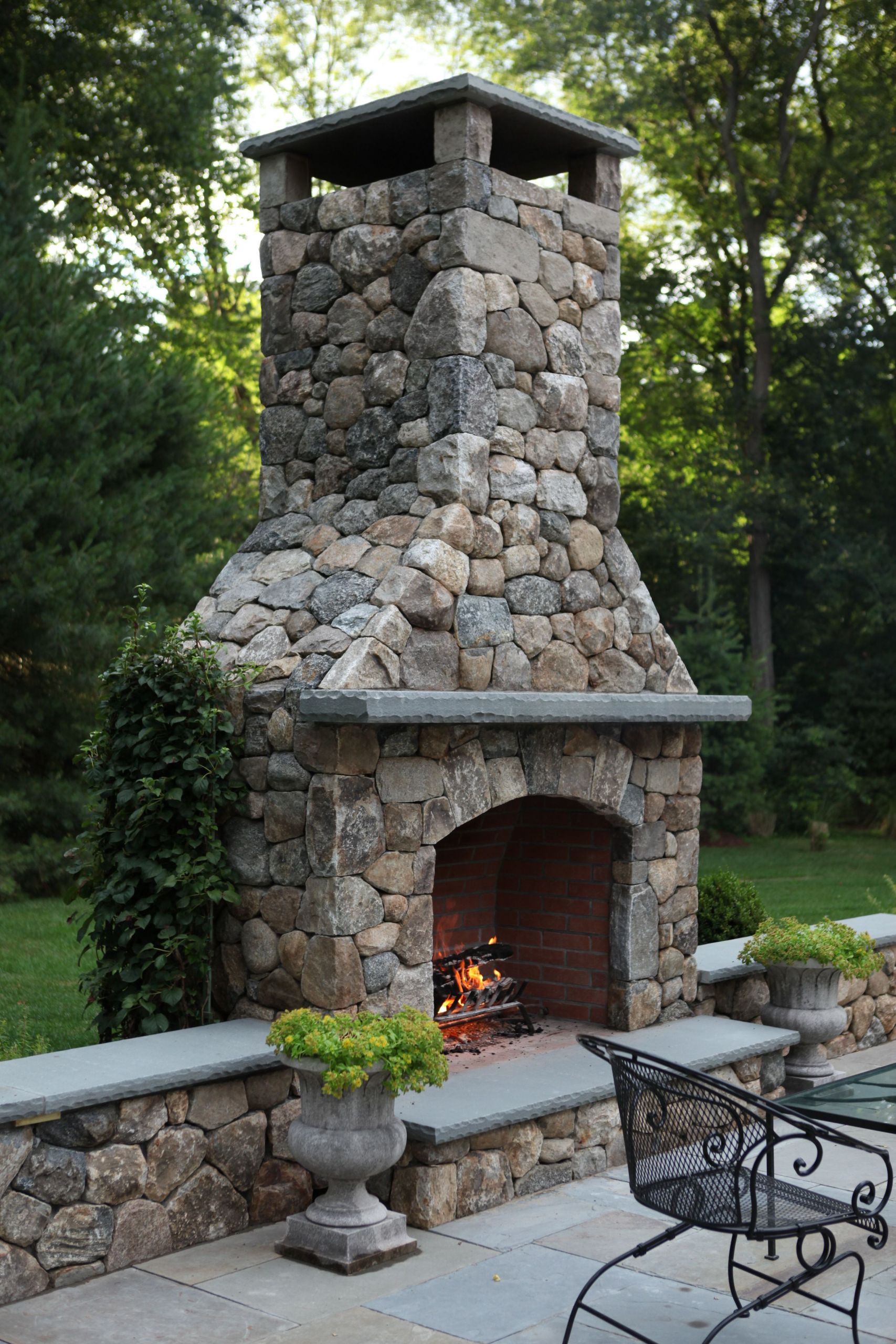 DIY Outdoor Stone Fireplace
 Outdoor Fireplace built by Freddy s Landscape pany
