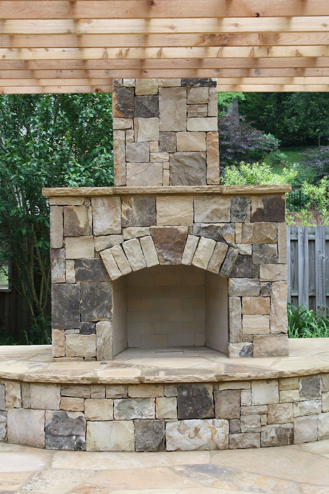 DIY Outdoor Stone Fireplace
 Outdoor Stone Fireplace with Pergola