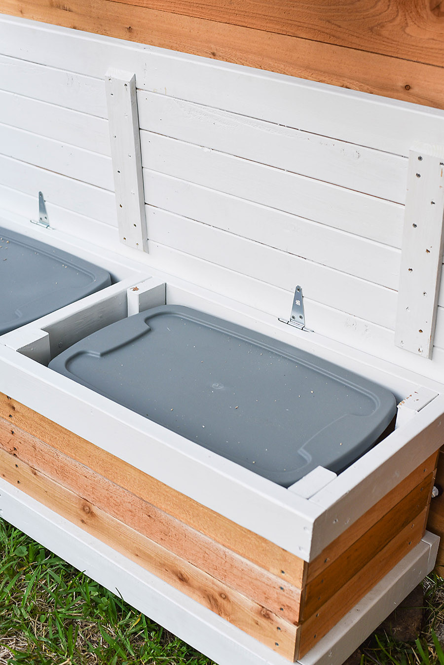 DIY Outdoor Storage
 Outdoor Storage Bench DIY Backyard Box with Hidden