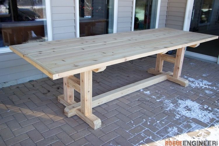 DIY Outdoor Table Plans
 H Leg Dining Table
