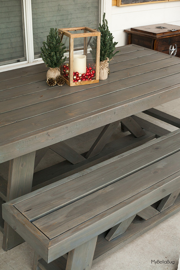 DIY Outdoor Table Plans
 DIY Outdoor Patio Table & Benches Shanty 2 Chic