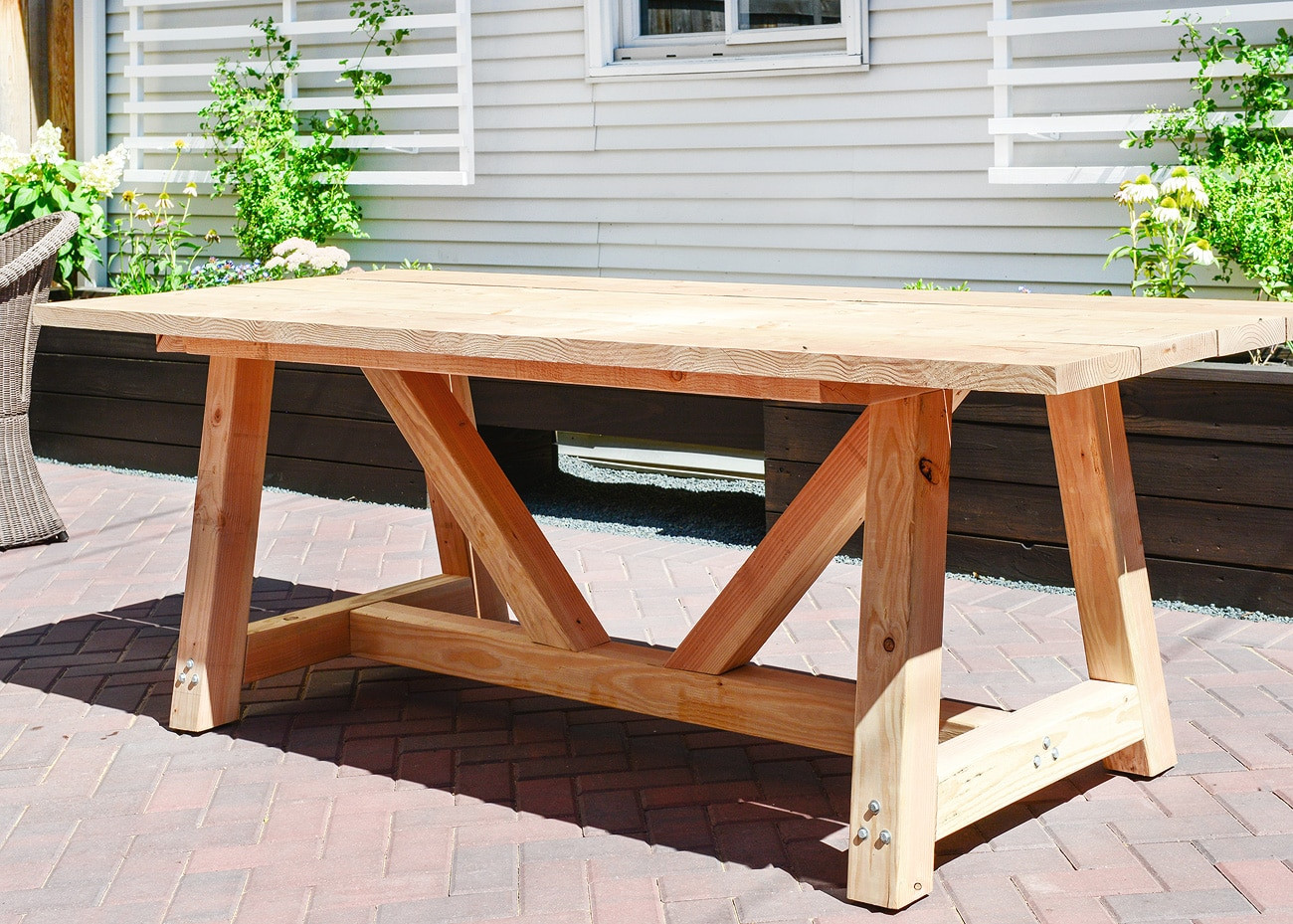 DIY Outdoor Table Plans
 Our DIY Patio Table Part I Yellow Brick Home