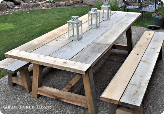 DIY Outdoor Table Plans
 Reclaimed Wood Outdoor Dining Table and Benches – Home