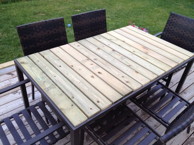 DIY Outdoor Table Tops
 DIY patio table using fence boards Great solution for