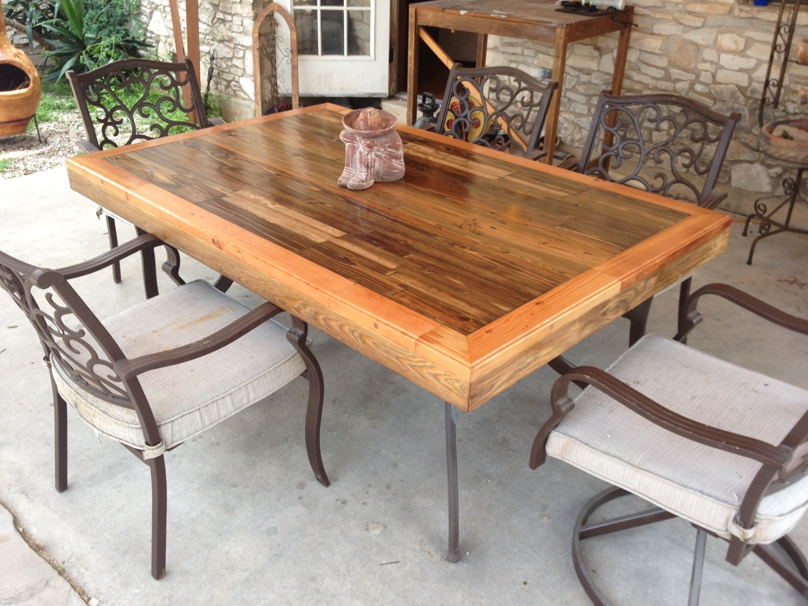 DIY Outdoor Table Tops
 Patio Tabletop Made From Reclaimed Deck Wood