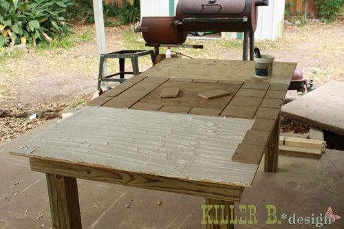 DIY Outdoor Table Tops
 outdoor tile table tutorial crafty ideas