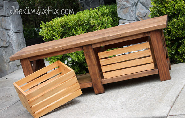 DIY Outdoor Wood Bench
 DIY Outdoor Storage Benches