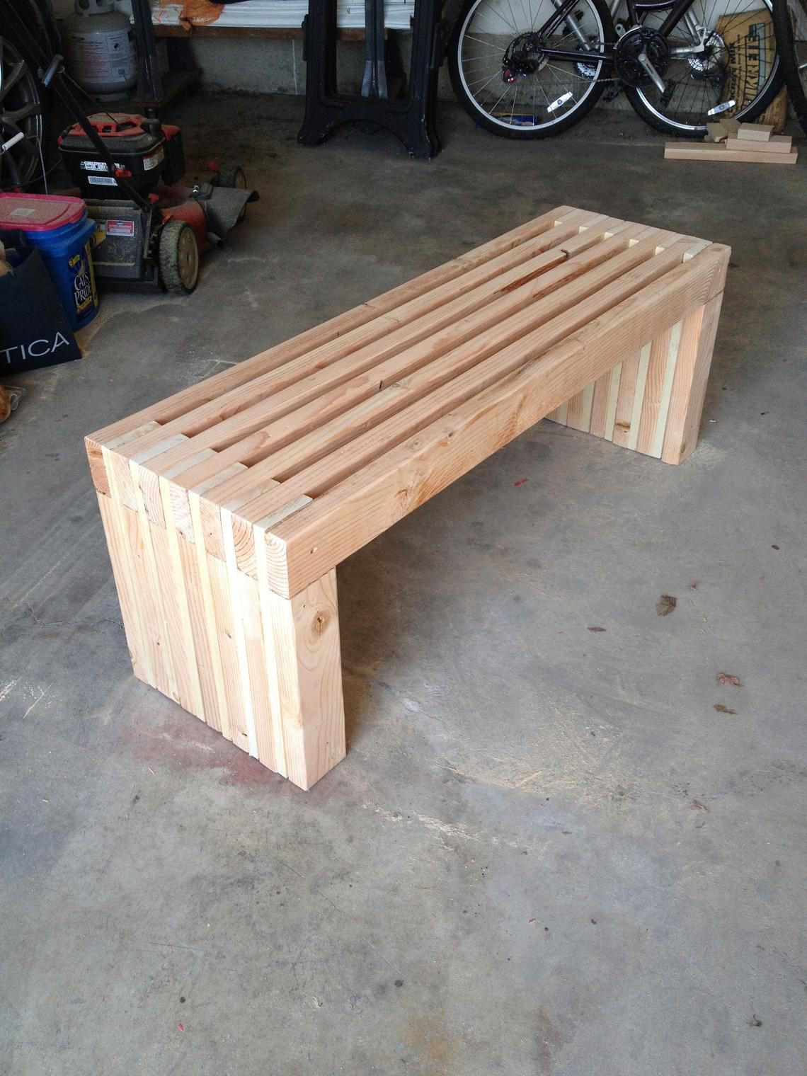 DIY Outdoor Wood Bench
 Simple Bench Plans Outdoor Furniture DIY 2x4 lumber Patio