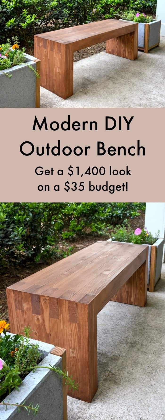 DIY Outdoor Wood Bench
 Williams Sonoma inspired DIY outdoor bench diycandy