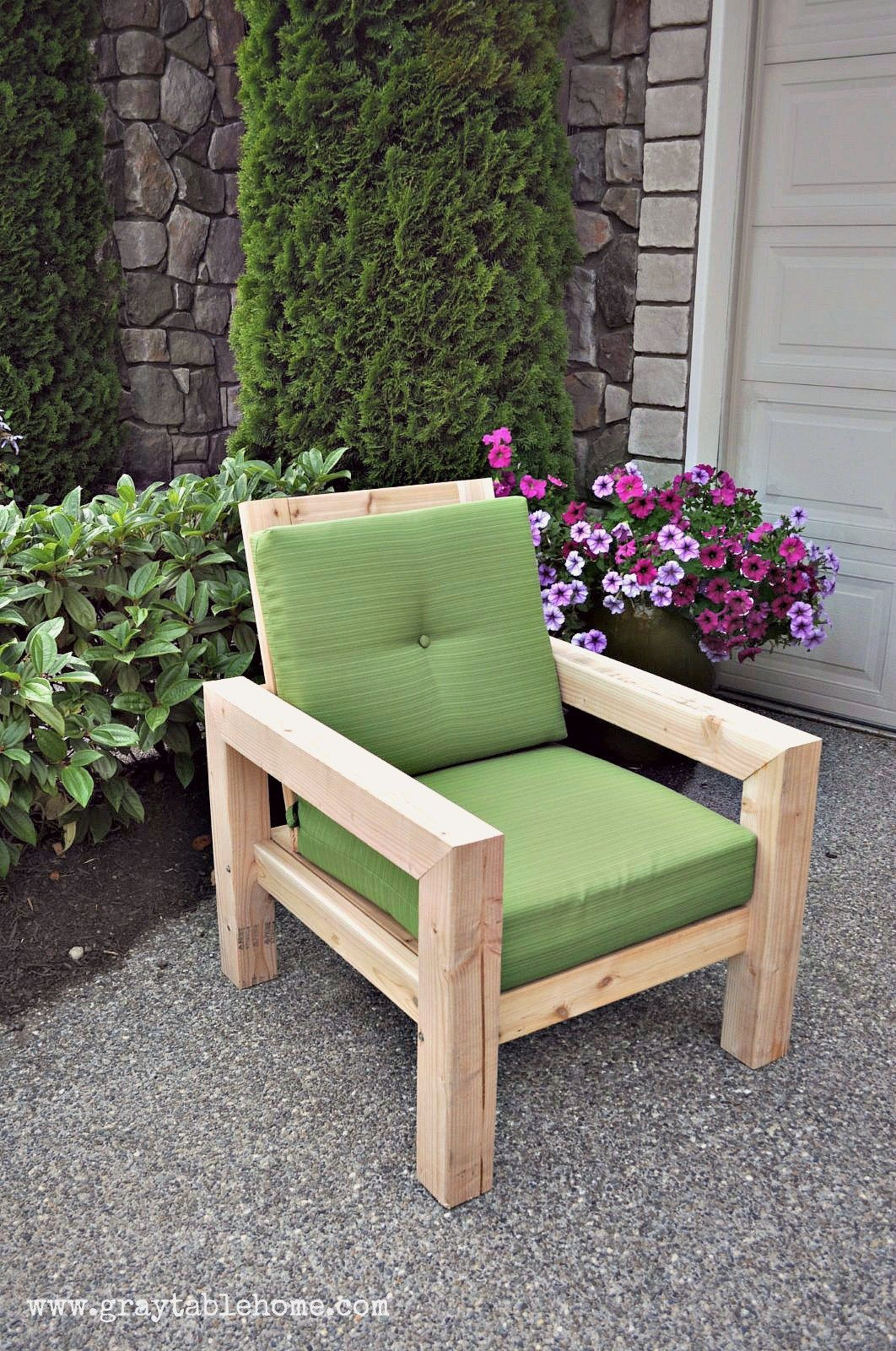 DIY Patio Furniture Plans
 DIY Modern Rustic Outdoor Chair plans using outdoor