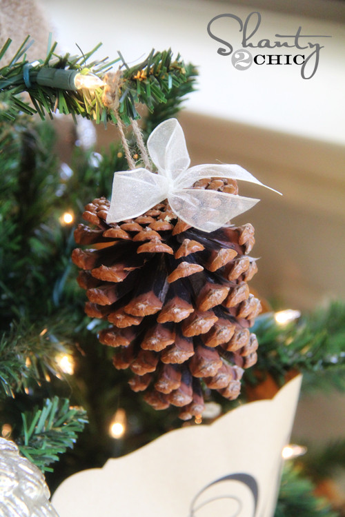 DIY Pinecone Decorations
 DIY Pinecone Ornaments & My Tree Shanty 2 Chic