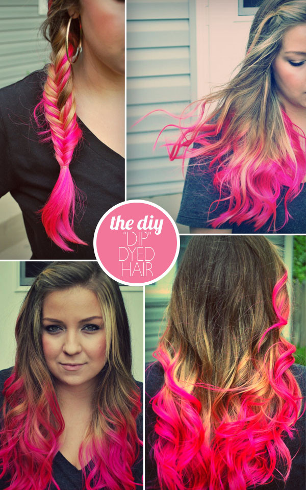 DIY Pink Hair Dye
 the DIY "DIP" DYED HAIR UPDATED