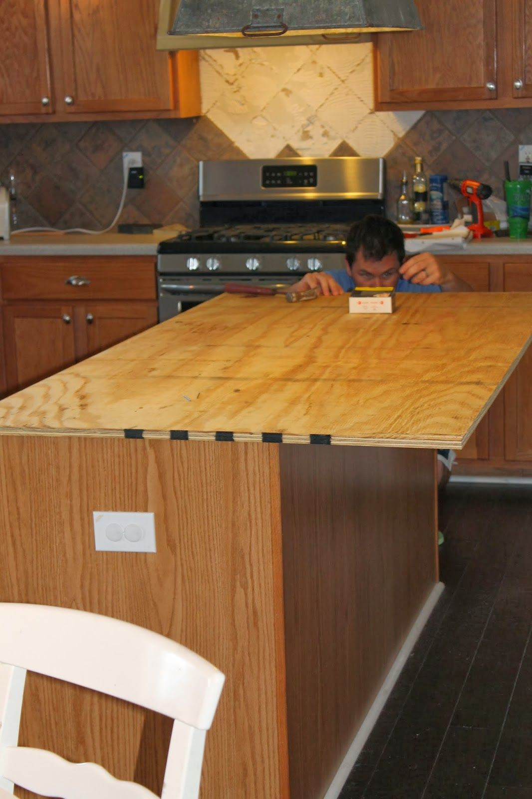 DIY Plywood Countertops
 install new plywood base for faux reclaimed wood