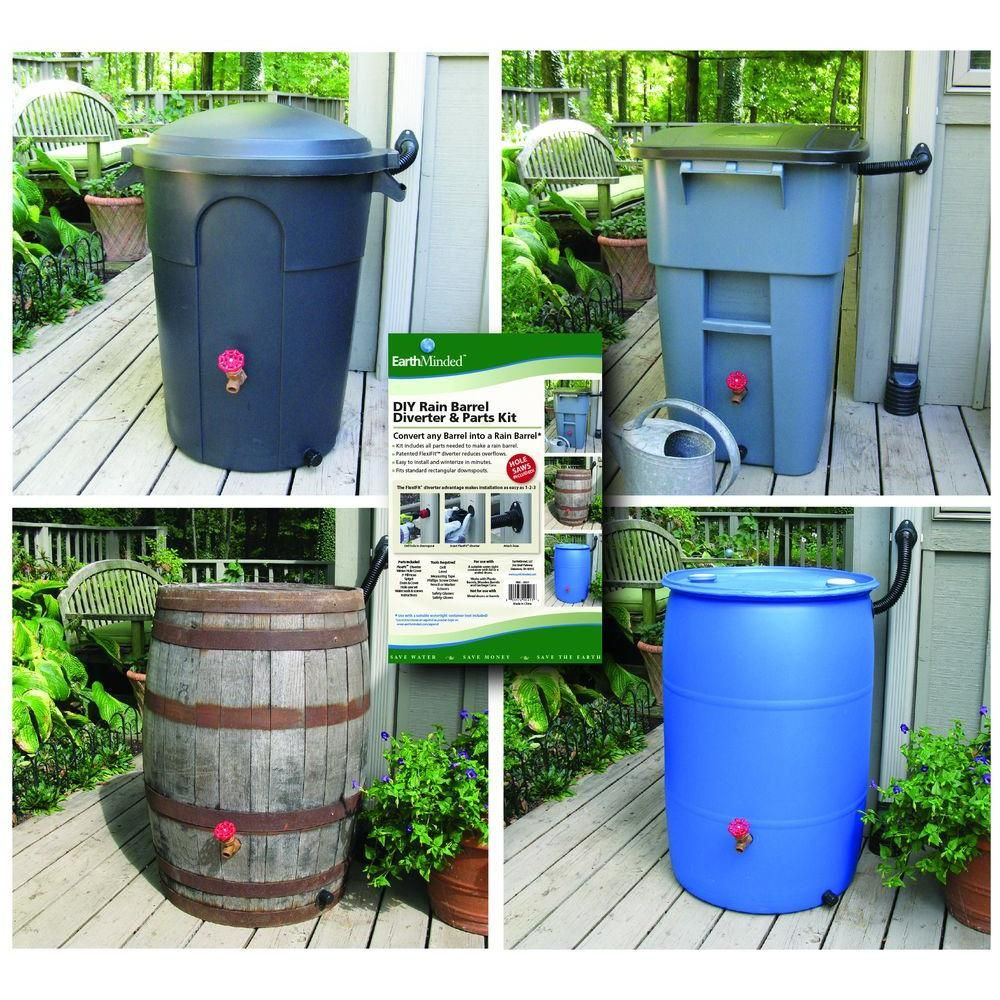DIY Rain Barrel Kit
 EarthMinded DIY Rain Barrel Diverter and Parts Kit Black
