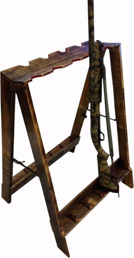 DIY Rifle Rack
 Items similar to Handmade Portable Gun Rack on Etsy