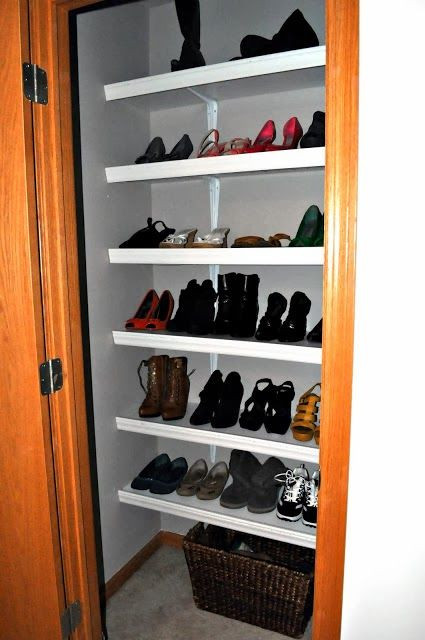 DIY Shoe Rack For Small Closet
 Turn small closet into shoe closet in 2019