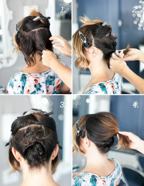 DIY Short Hairstyle
 Pretty Simple DIY Updo For Short Hair Styleoholic