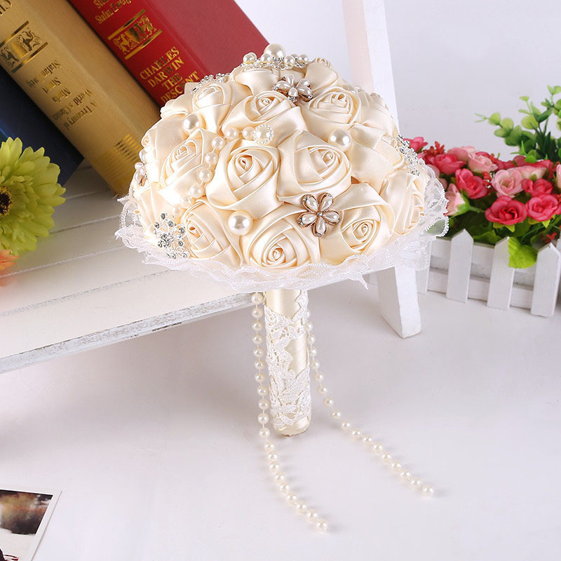 DIY Silk Wedding Flowers
 DIY flowers Pearls Silk Rose Bridal Wedding Flowers
