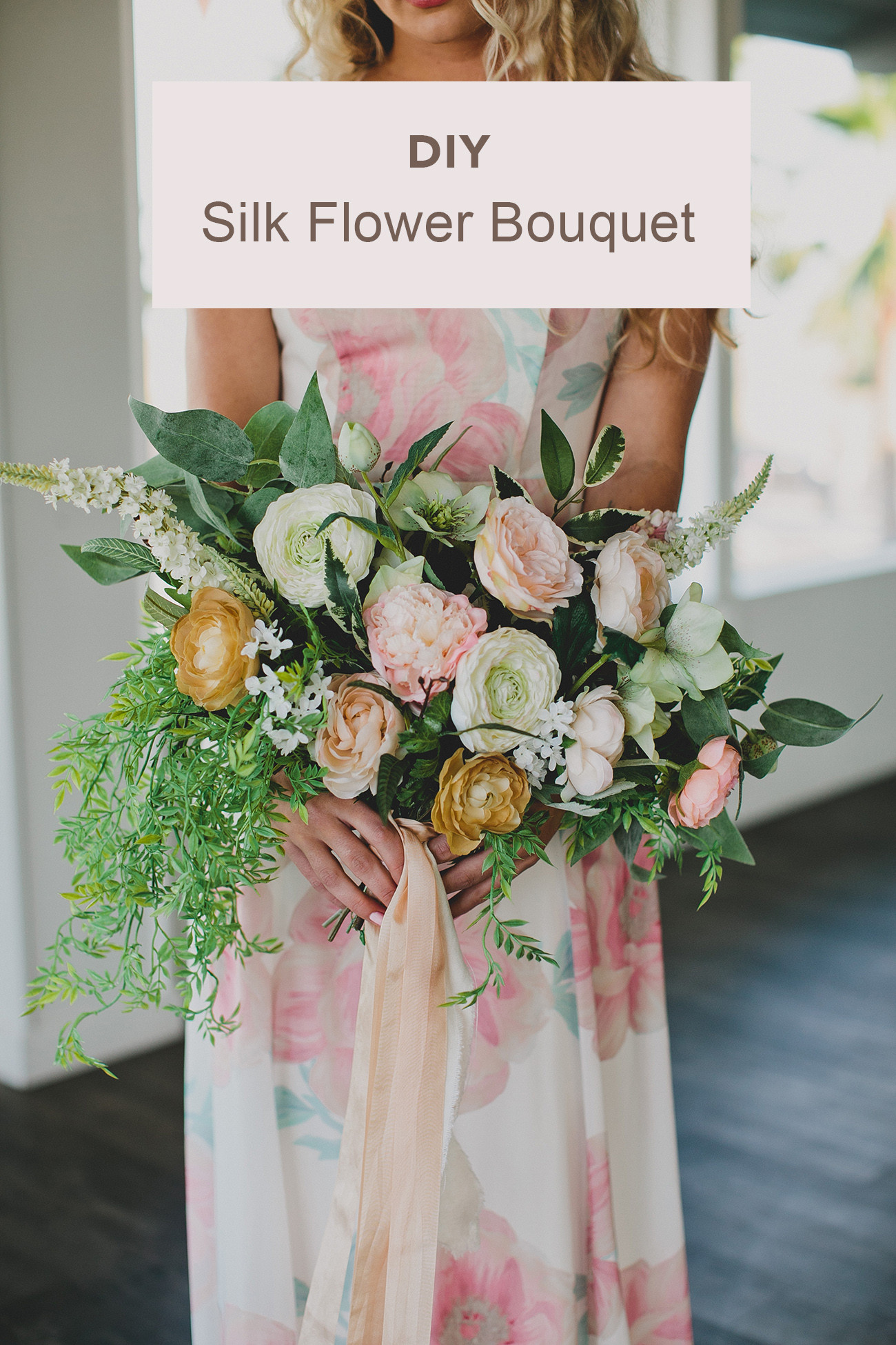 DIY Silk Wedding Flowers
 DIY Silk Flower Bouquet for an Elopement Green Wedding Shoes