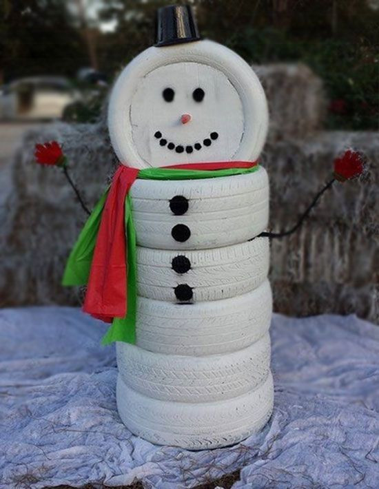 DIY Snowman Decorations
 Cheap and Easy DIY Outdoor Christmas Decorations Ideas