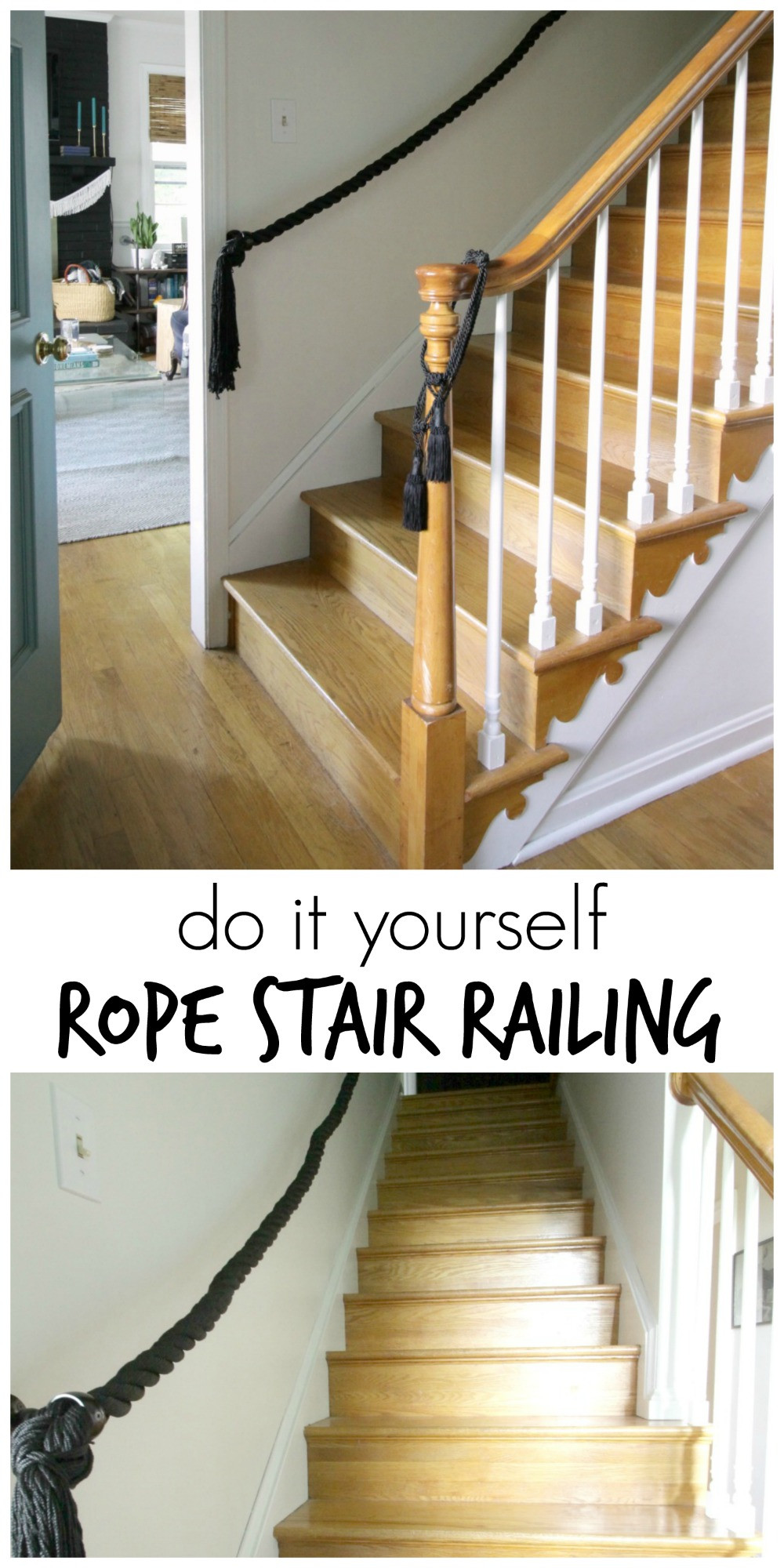 DIY Stair Railing Kits
 DIY Rope Stair Railing Cassie Bustamante