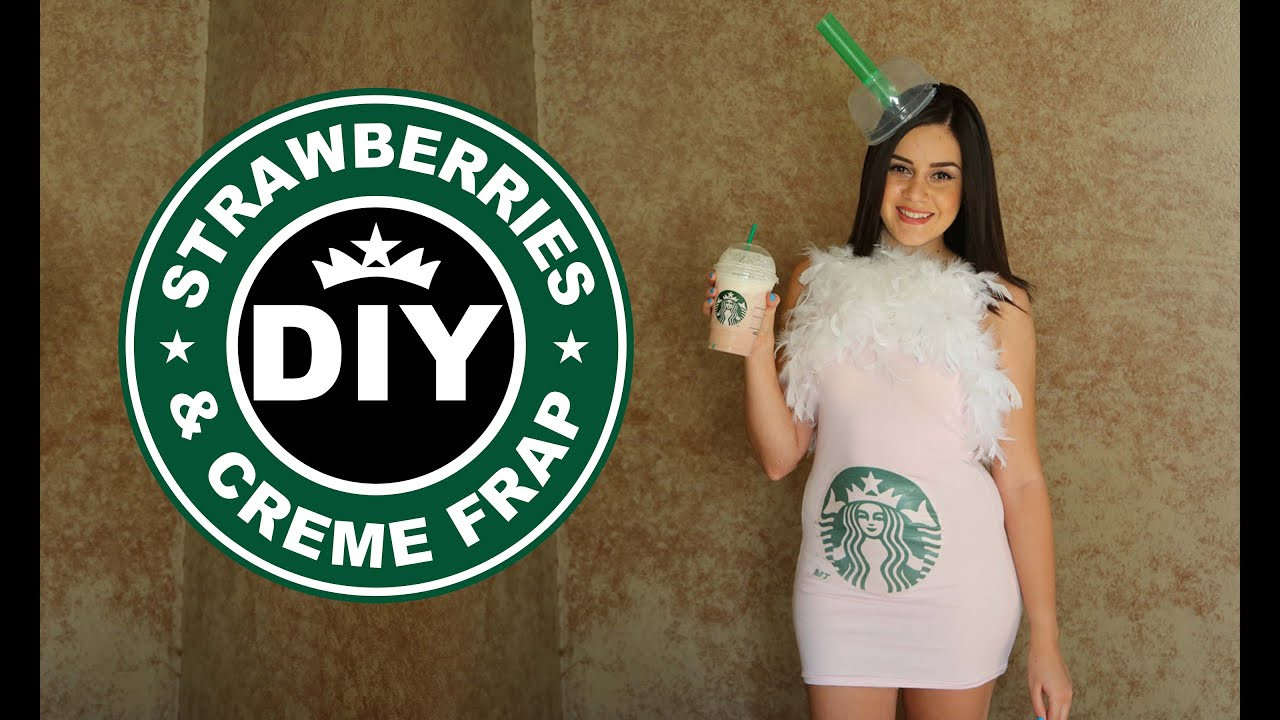 DIY Starbucks Frappuccino Costume
 DIY Easy Halloween Costume Starbucks Strawberries & Creme
