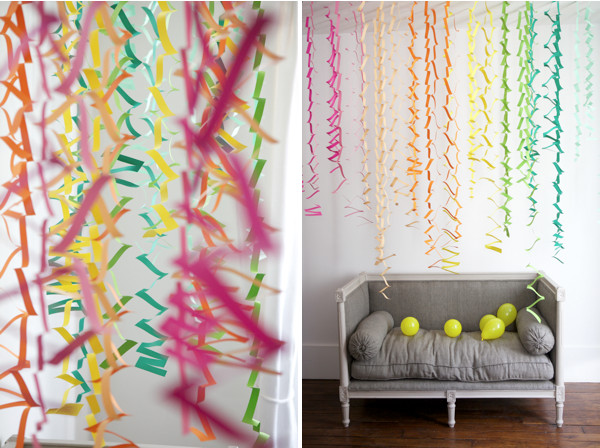 DIY Streamer Decorations
 old a little design everyday Graduation Party Plan