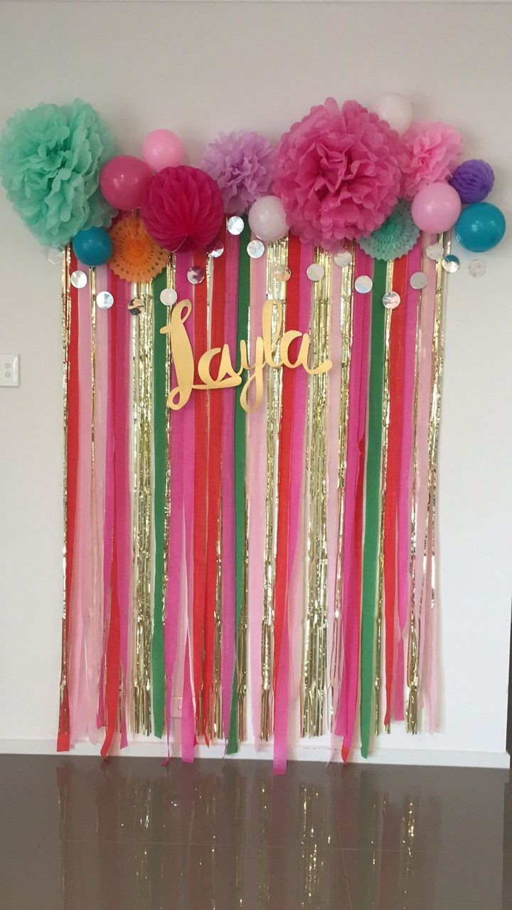 DIY Streamer Decorations
 DIY photo wall inexpensive cheap kmart streamers