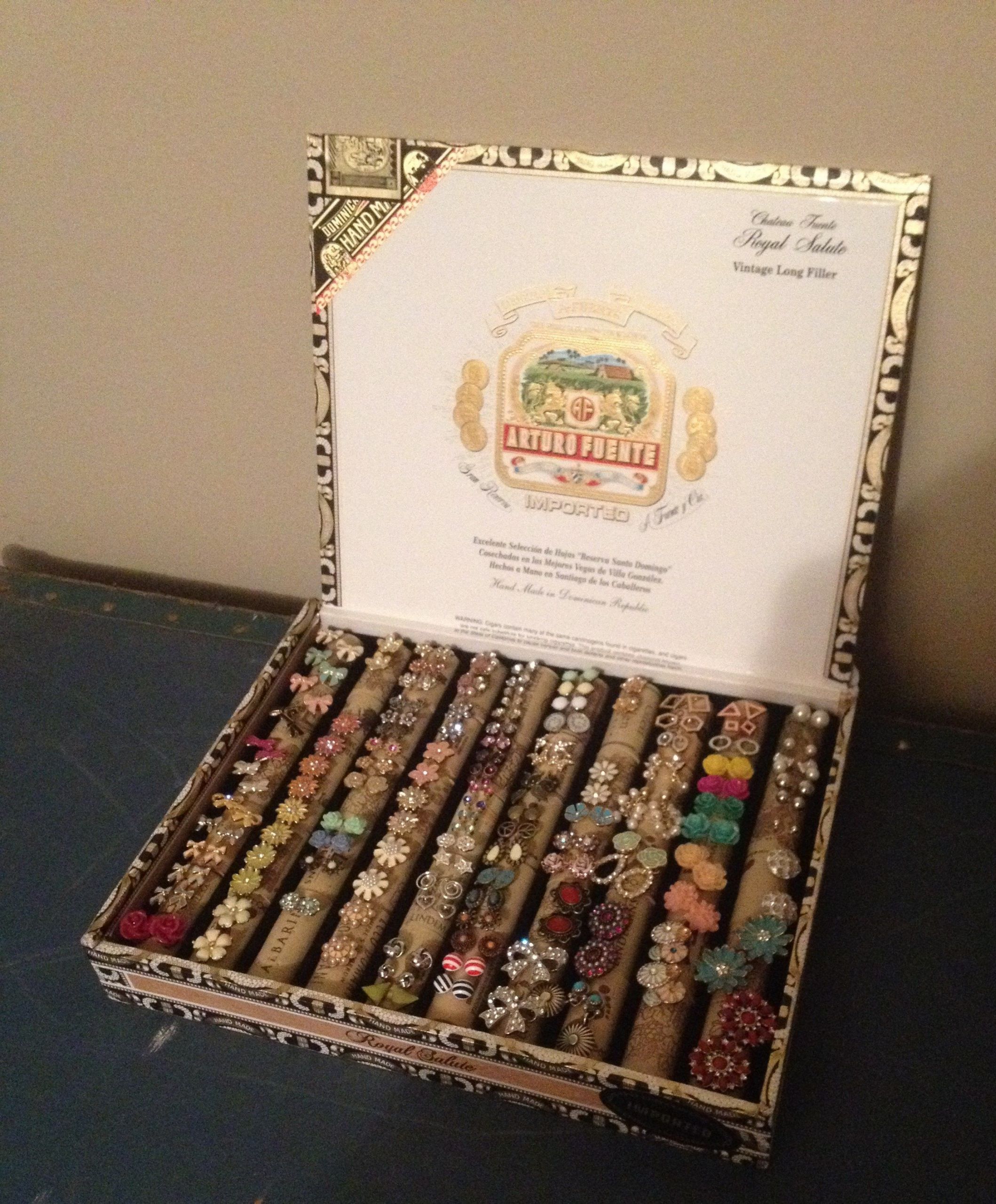 DIY Stud Earring Organizer
 Cigar Box earring holder for stud earrings …