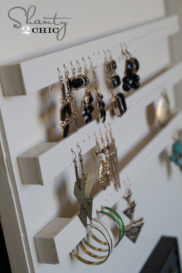 DIY Stud Earring Organizer
 DIY Jewelry Organizer Shanty 2 Chic