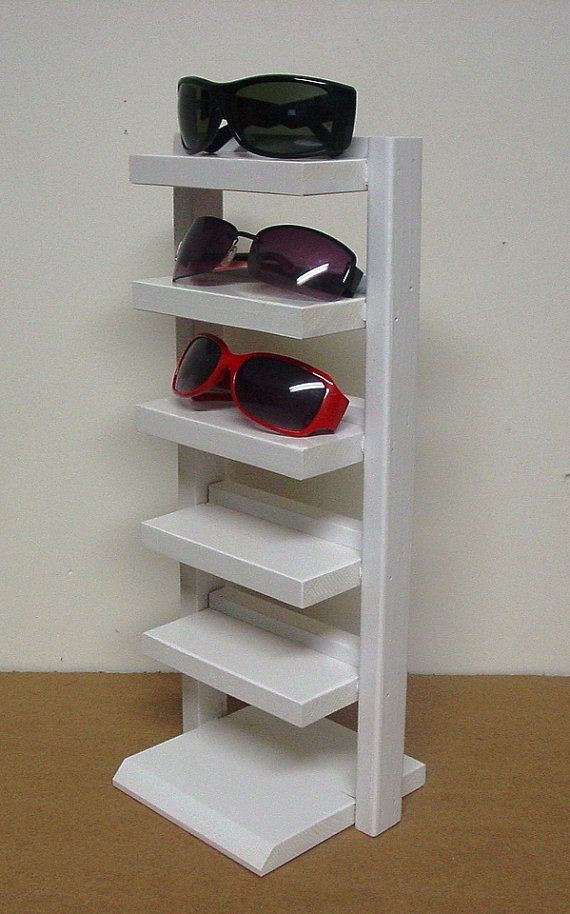 DIY Sunglass Rack
 White Sunglasses Tabletop Display Rack by