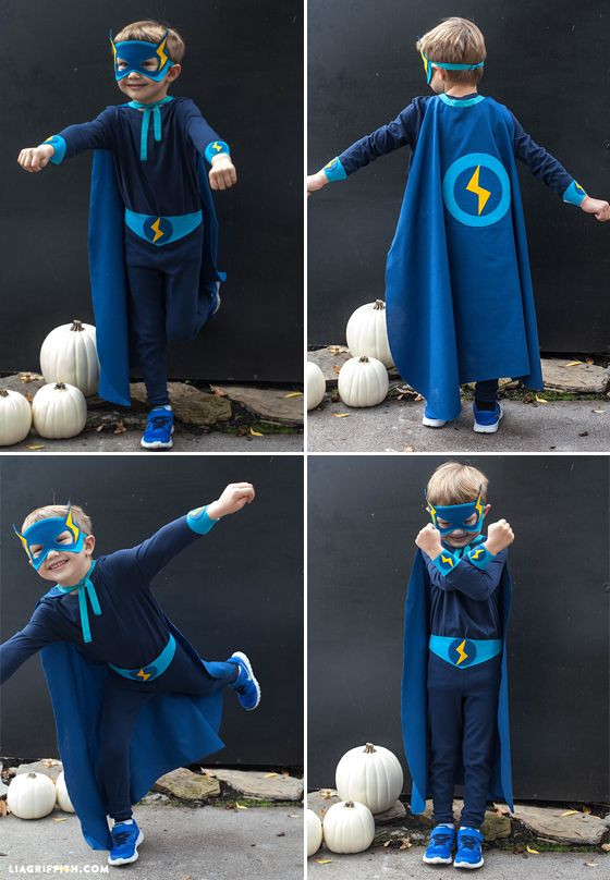 DIY Superhero Costume For Kids
 Homemade Halloween Costumes No Sew Superhero Costumes