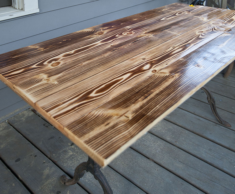 DIY Table Top Wood
 Build Your Own Charred Wood Table Top for a Dramatic Look