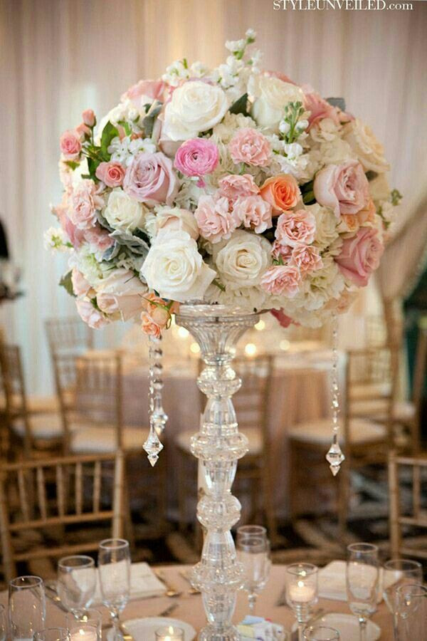 DIY Tall Wedding Centerpiece
 Tall piece Bridal Bliss & florals