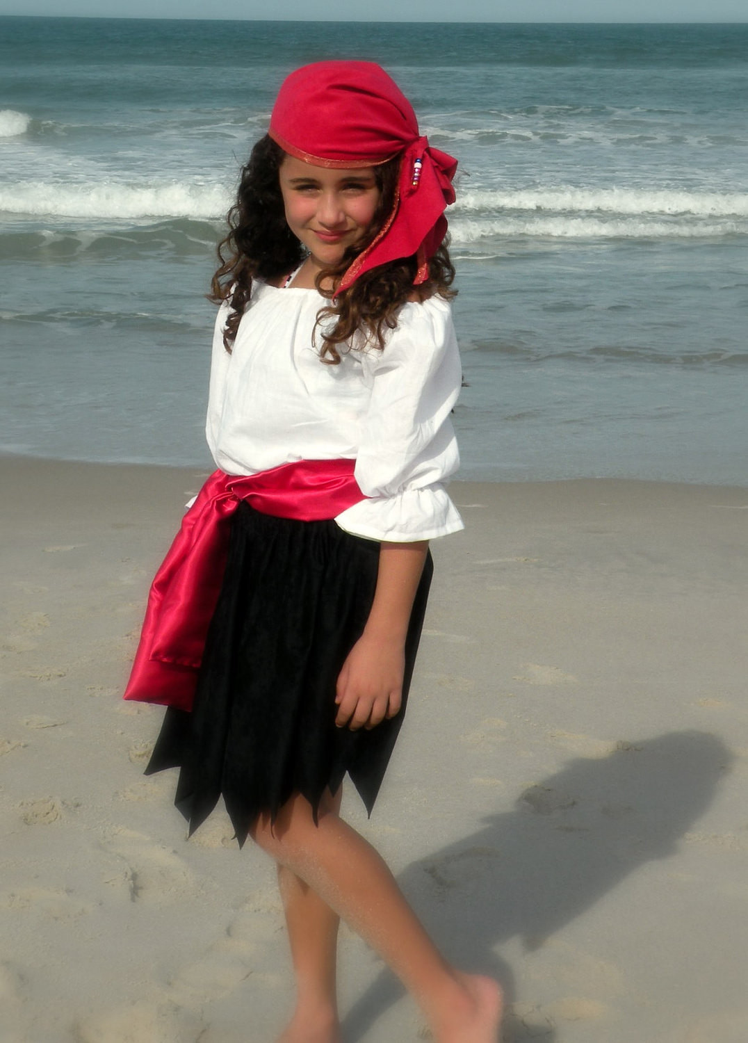 DIY Toddler Pirate Costume
 Child Pirate Pirates Girl Halloween Costume sizes through 10