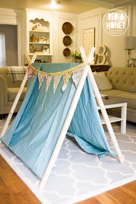 DIY Toddler Tent
 Simple DIY Play Tent for Kids Red and Honey