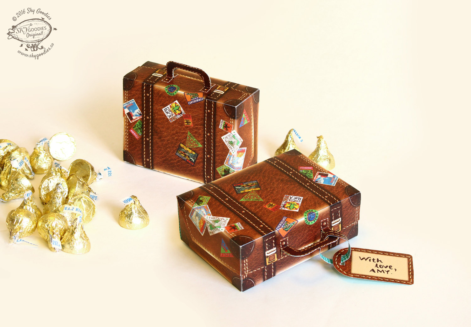 DIY Travel Gifts
 Printable DIY Travel Suitcase Paper Gift Box Favor Box